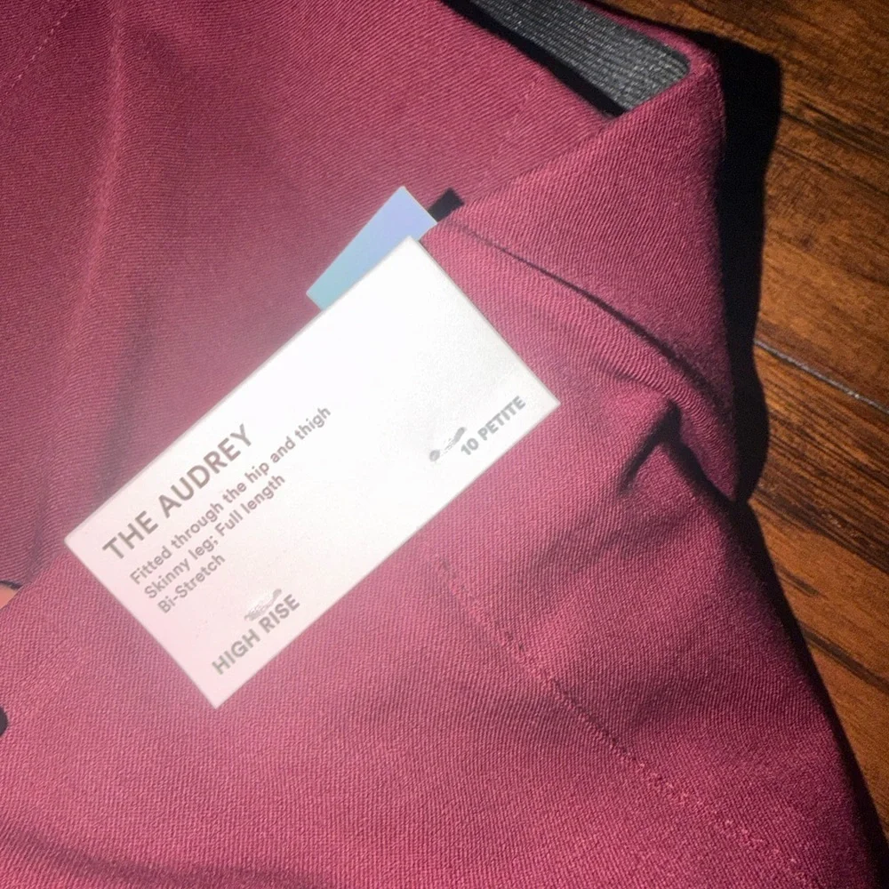 NWT High-Rise Slim Petite Ann Taylor Straight Pants in Deep Burgundy​ - Picture 5 of 8